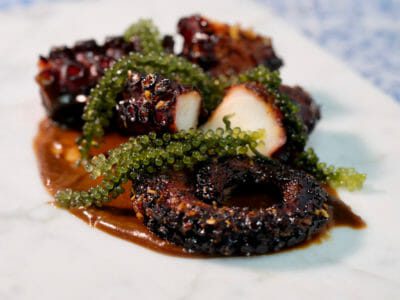 balsamic-glazed-octopus-on-a-black-garlic-and-anchovy-puree