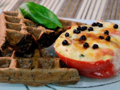 black-rice-waffles-roasted-ricotta-red-peppers