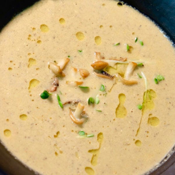 Cream of giant shiitake mushroom soup - delectabilia