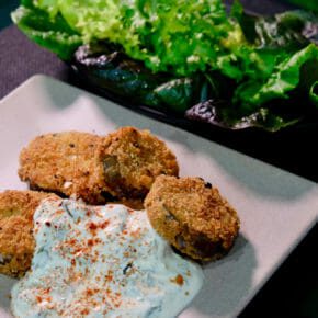 panko-eggplant-mint-yoghurt-sauce