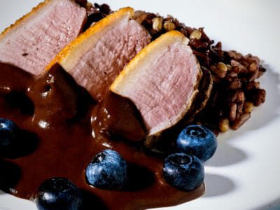 sous-vide-duck-breast-blueberry-cacao-sauce