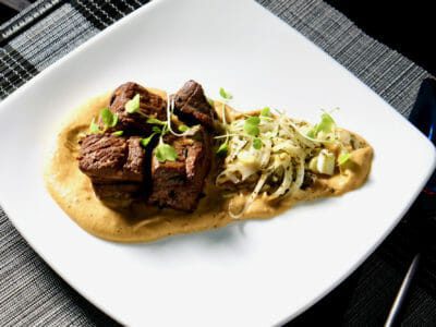 roasted-eggplant-puree-marinated-lamb