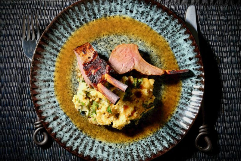 marinated-rack-of-lamb-herbed-polenta