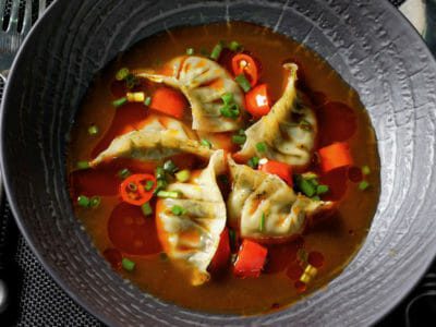 mushroom-spinach-dumplings-mala-broth