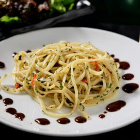 pasta-anchovies-garlic-black-garlic-balsamic-drizzle