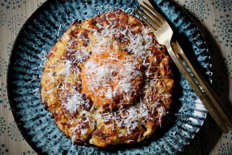 potato-risotto-al-salto-roasted-tomato-sauce