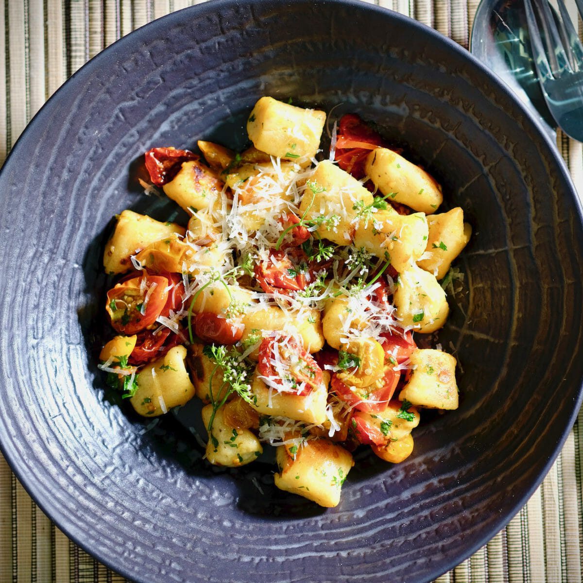 Panfried ricotta gnocchi and slowroasted tomatoes delectabilia