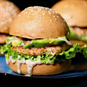 salmon-avocado-burger-honey-mustard-mayo