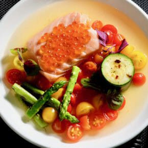 sous-vide-salmon-confit-tomato-consomme