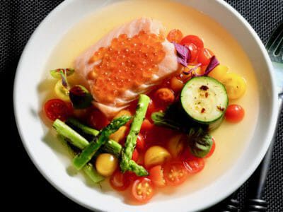 sous-vide-salmon-confit-tomato-consomme