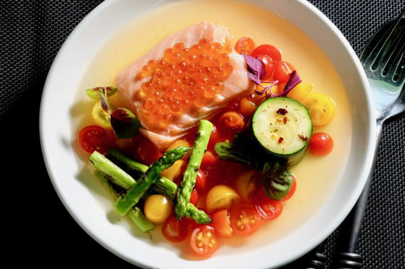 sous-vide-salmon-confit-tomato-consomme