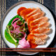 salmon-tataki-gochujang-sauce-pickles