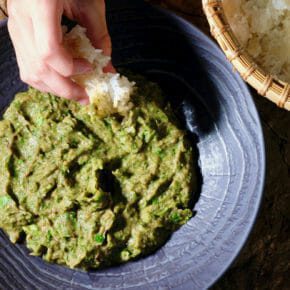 smoky-eggplant-dip-sticky-rice