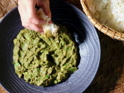 smoky-eggplant-dip-sticky-rice