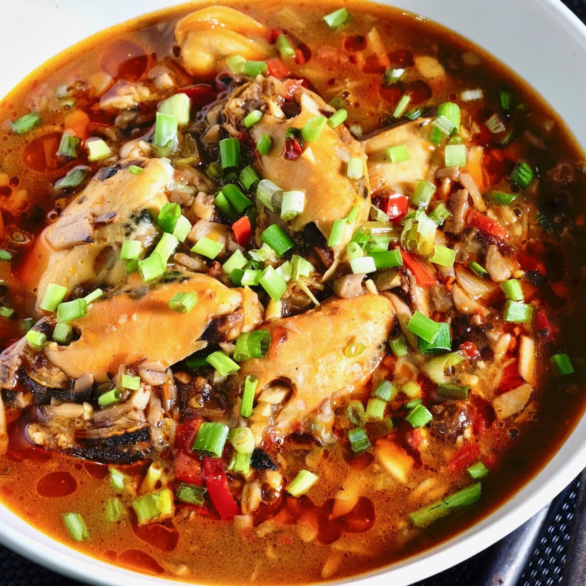 Tempura Mussels on Vietnamese Pickled Daikon. Soy Mustard Drizzle